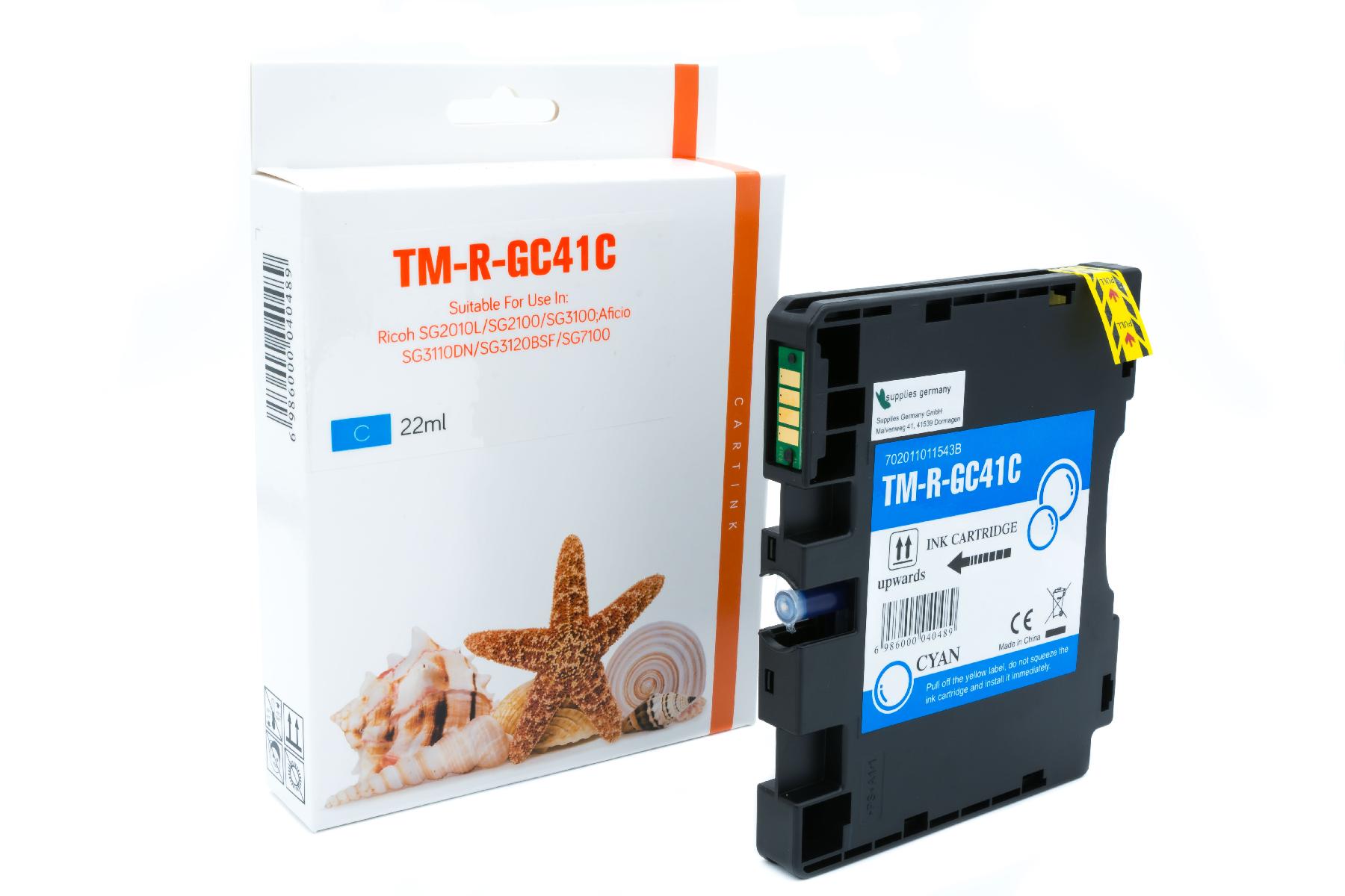 GC41C Refill Tinte cyan Ricoh / 405762 / 2.200 Seiten