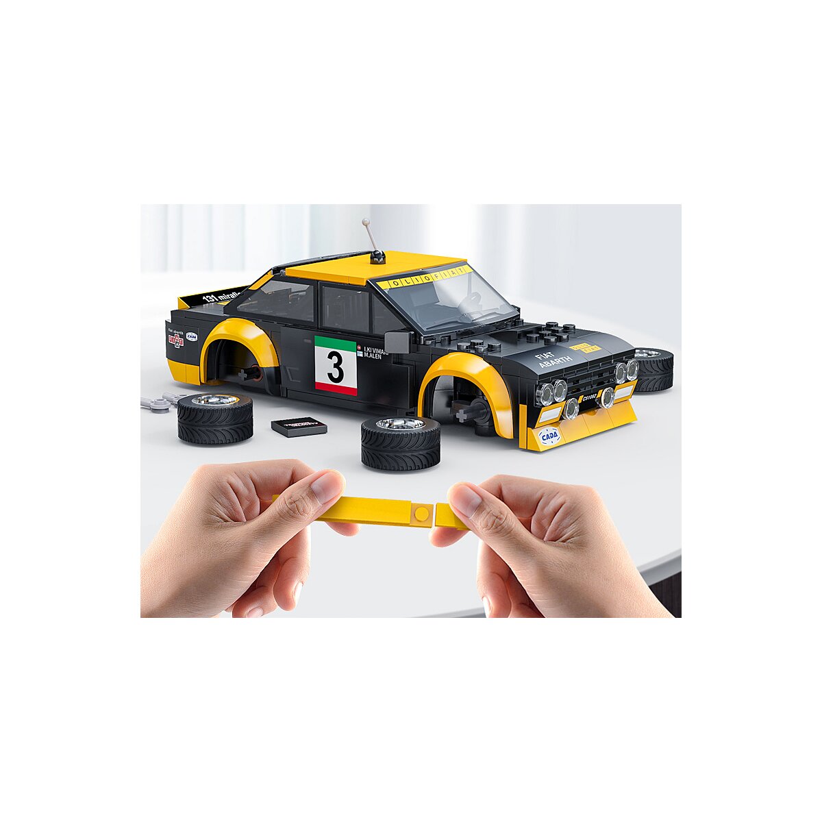 CaDA Set C51092W Fiat Abarth 131 1:20 schwarz 2,4GHz Bricks