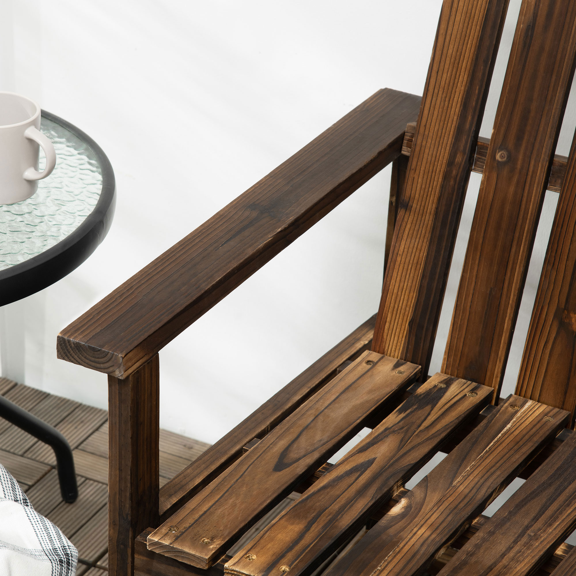 Gartenbank für 2 Personen, rustikales Design, Tannenholz, 114x63x86 cm