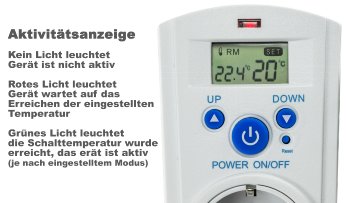 Steckdosen-Thermostat "ST-35 digi" - max. 3500W, 5-30°C, EIN/AUS/AUTO, 230V