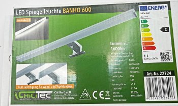 LED Spiegelleuchte "Banho 600" - 230V, 11W, 1600lm, 60cm, Neutralweiß