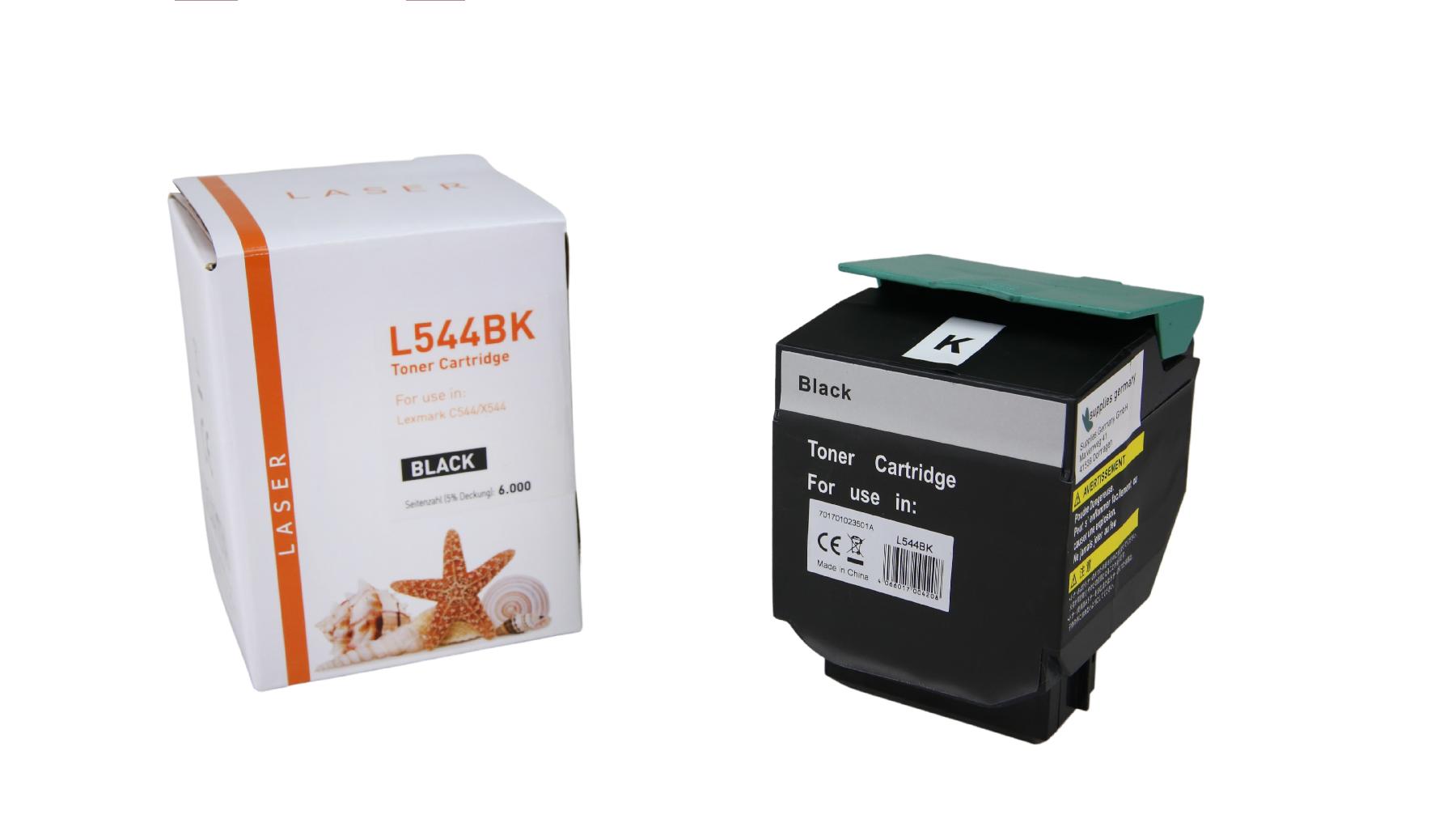 C544 alternativ Toner black Lexmark  / X544 / 6.000 Seiten
