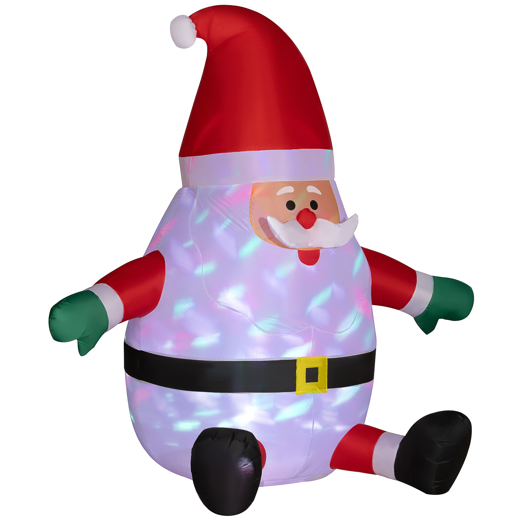 Aufblasbarer Weihnachtsmann mit rotierender Lichtkugel, Festtags-Dekoration für den Garten