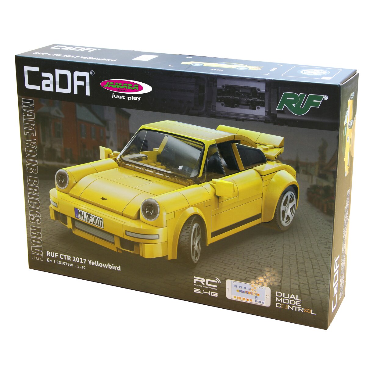 CaDA Set C51079W RUF CTR 2017 Yellowbird 1:20 gelb 2,4GHz Bricks
