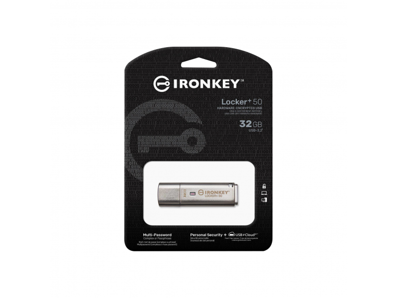 Kingston IronKey Locker+ 50 32GB USB Flash Silber IKLP50/32GB
