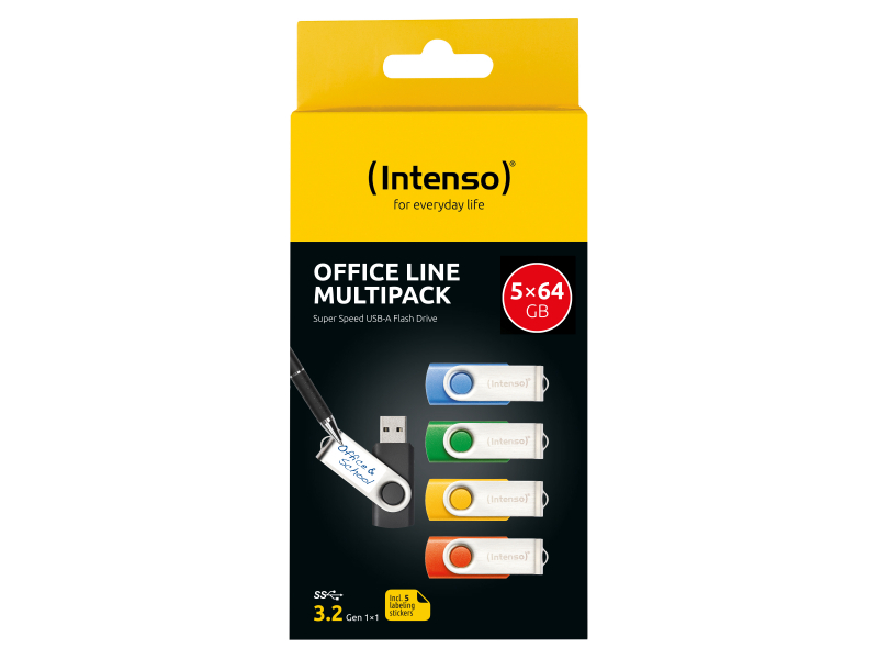 Intenso USB Flash Drive Office Line 64GB (3543595) USB 3.2 (5St. Multipack)