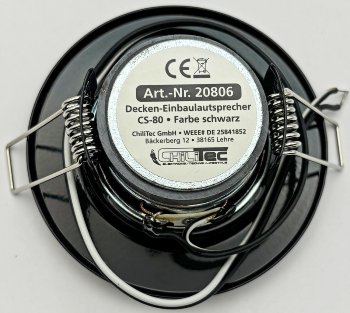 Decken-Einbaulautsprecher "CTE-8W" / Halogen-Look, 8cm Ø, 6cm Einbau, schwarz