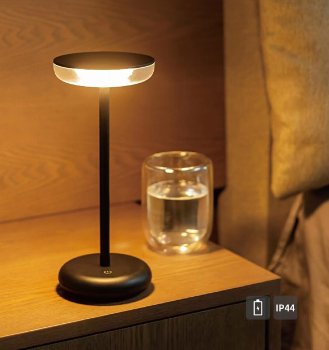 LED Akku-Tischleuchte "Foco Luz", 2900K, IP44, dimmbar, 26cm, matt schwarz LED Akku-Tischleuchte "Foco Luz", 2900K, IP44, dimmbar, 26cm, matt schwarz