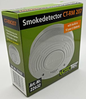 Rauchmelder "CT-RM 207" DIN EN14604 - integrierte 10 Jahres Lithium-Batterie