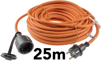 Verlängerungskabel 25m, IP44, Orange - H07RN-F 3G1,5 , Stecker / Kupplung