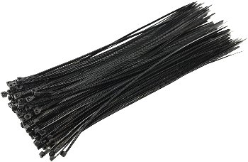 Kabelbinder 300mm x 3,5mm, schwarz - 100er Pack, hohe Zugkraft, UV fest