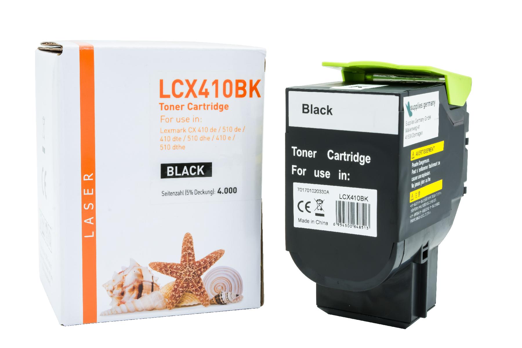 CX410BK alternativ Toner black Lexmark / 80C2HK0 / 4.000 Seiten