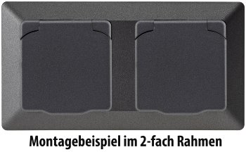 MILOS Schutzkontakt-Steckdose IP40 - 250V~/ 16A, mit Deckel, UP, anthrazit