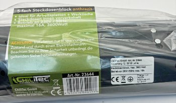 5-fach Steckdosenblock, anthrazit - 250V~/ 16A, Aufbaumontage