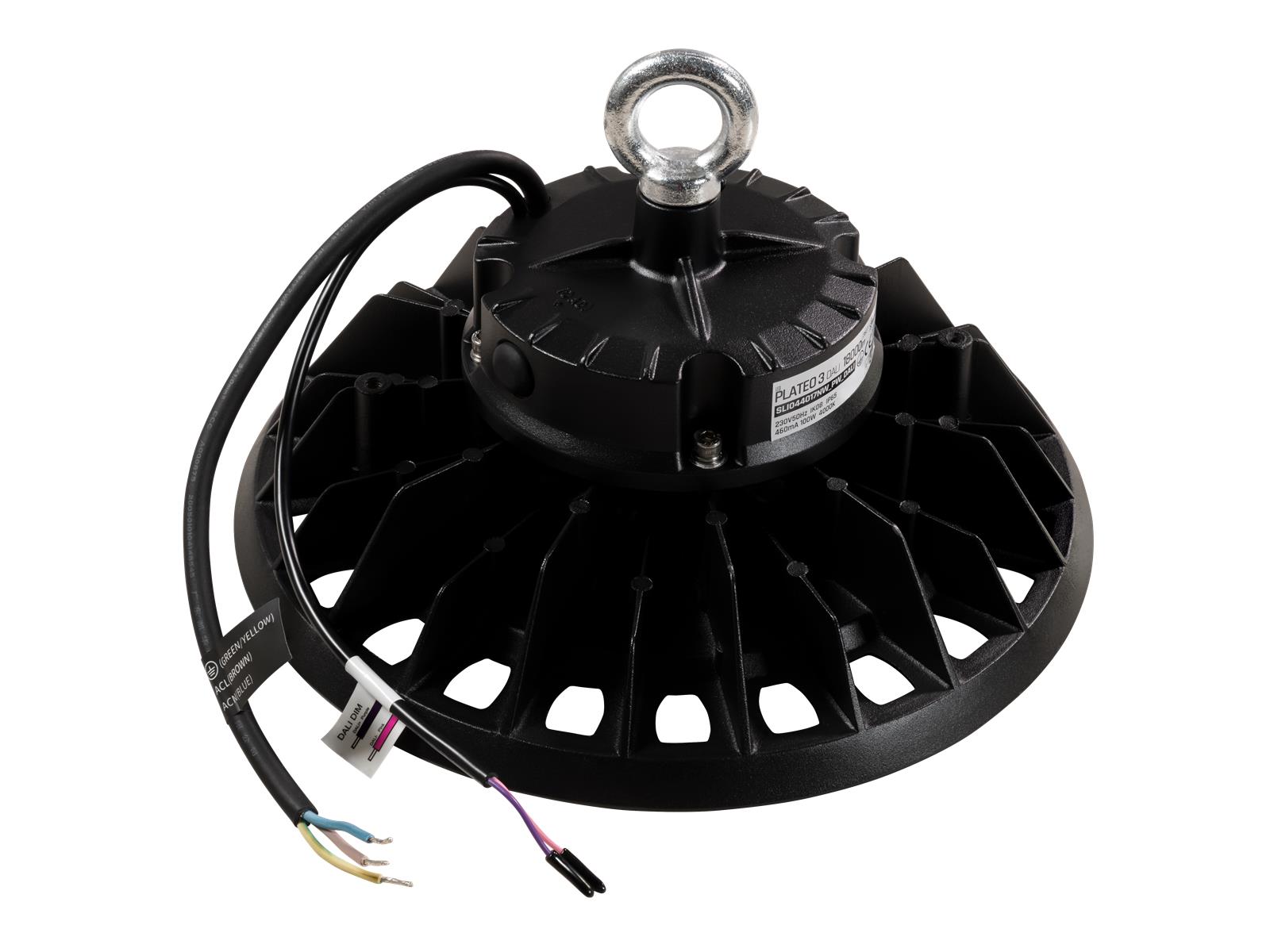 LED-Hallenstrahler ''PLATEO 3 DALI'', 100W, 18000lm, 4000K, 230V, schwarz