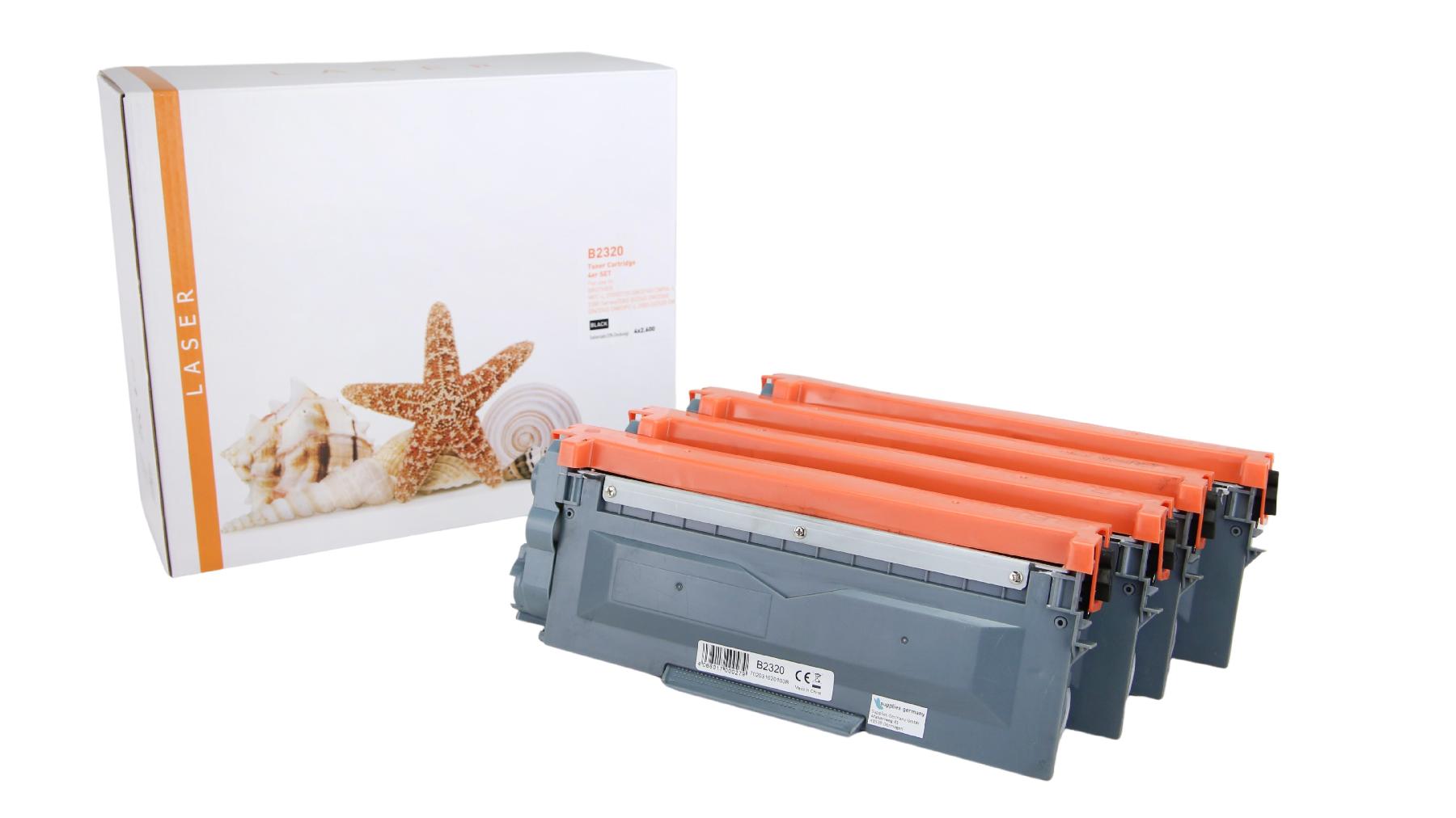 4er Set TN2320 alternativ Toner black Brother / TN2320 / 4x2.600 Seiten