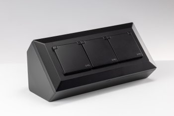 3-fach Steckdosenblock, schwarz