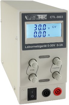 Regelbares Labornetzgerät "CTL-3003" - beleuchtete LCD Anzeige, 0-30V, 0-3A